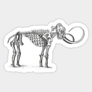 Mammoth Skeleton | Mammoths | Tusks | Skulls and Skeletons | Extinct Mammals | Black and White Sticker